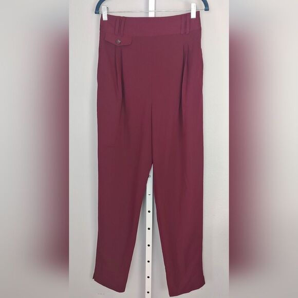 ASOS DESIGN Tall Tailored High Waist Balloon Pant Sz 6 Oxblood - Picture 2 of 14